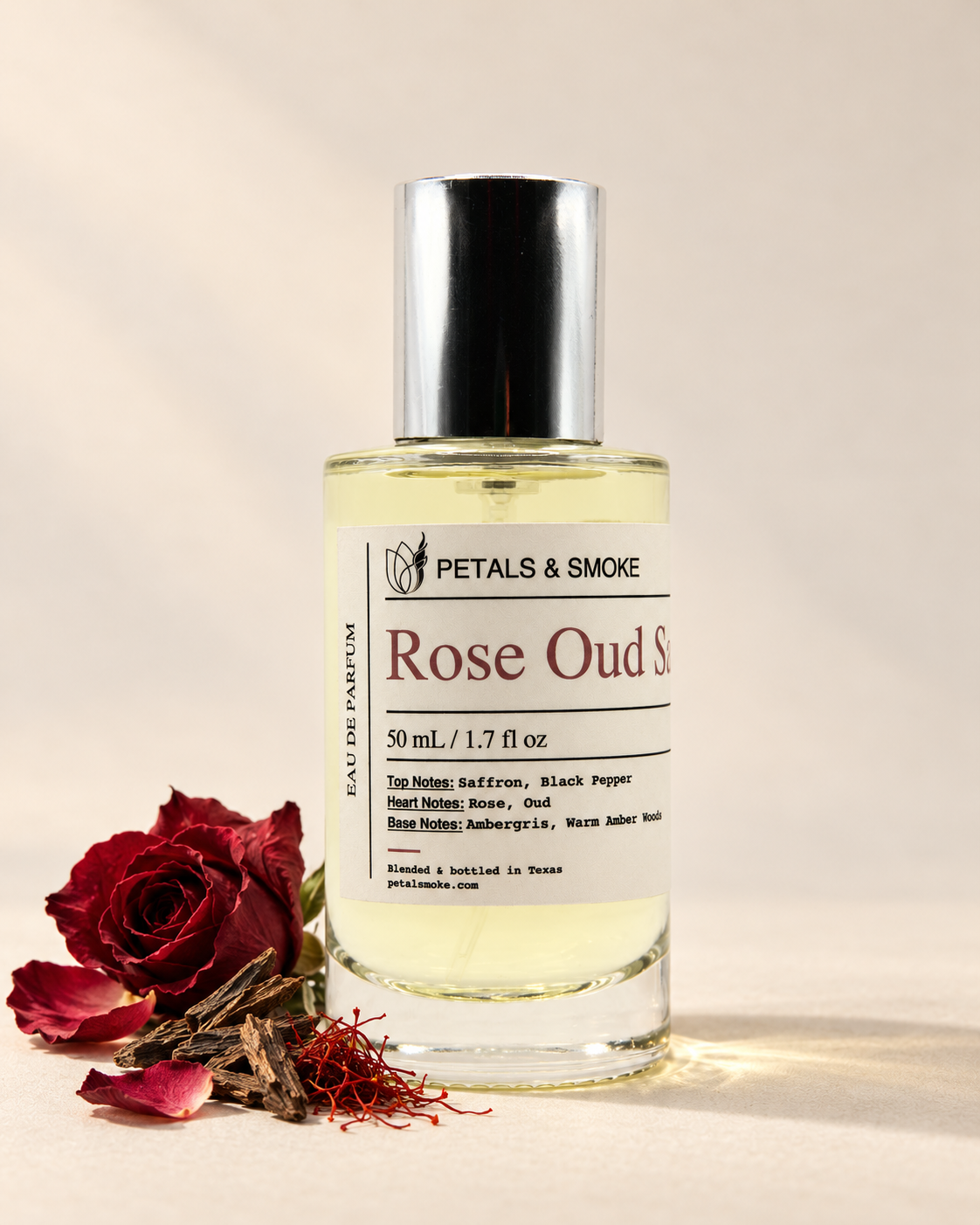Rose Oud Saffron, 50 mL bottle photograph